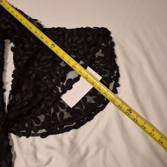 Lauren Flower Applique Witchy Cocktail Dress with Bell Sleeves - Picture 11 of 11